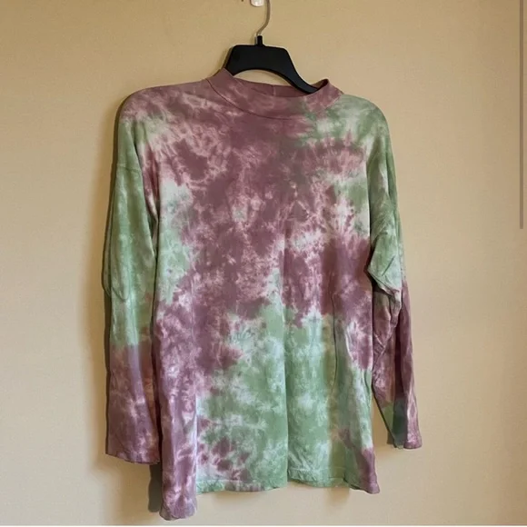 Free People Be Free Pink Green Tie Dye Oversized
Long Sleeve Shirt - Picture 3 of 5